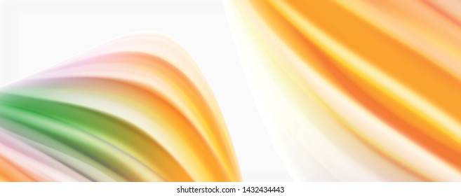 Modern Liquid color flow on white - colorful flow poster. Techno Wave Liquid shape in white color background. Design for your design project. Vector