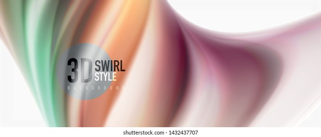 Modern Liquid color flow on white - colorful flow poster. Techno Wave Liquid shape in white color background. Design for your design project. Vector