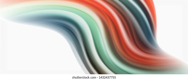 Moderner Flüssiger Farbfluss auf Weiß - bunter Flussblase. Techno Wave Liquid Form auf weißem Hintergrund. Design für Ihr Design-Projekt. Vektorgrafik