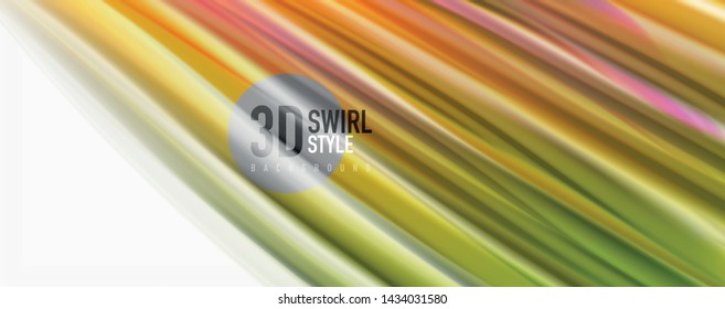 Modern Liquid color flow on white - colorful flow poster. Techno Wave Liquid shape in white color background. Design for your design project. Vector