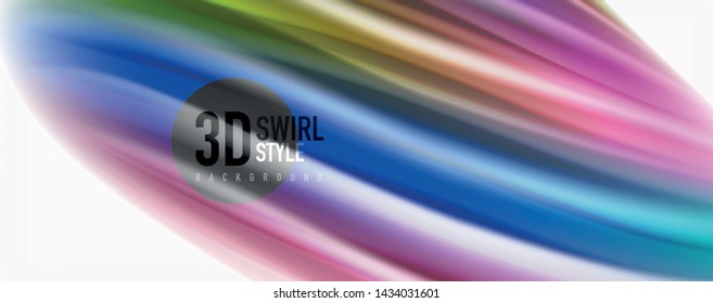 Modern Liquid color flow on white - colorful flow poster. Techno Wave Liquid shape in white color background. Design for your design project. Vector