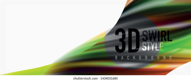 Flujos modernos de color líquido en el afiche de flujo blanco - colorido. Forma Líquida de oleada Techno con fondo de color blanco. Diseño para su proyecto de diseño. Vector