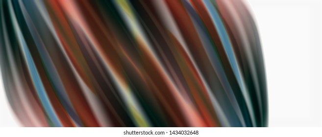Flujos modernos de color líquido en el afiche de flujo blanco - colorido. Forma Líquida de oleada Techno con fondo de color blanco. Diseño para su proyecto de diseño. Vector