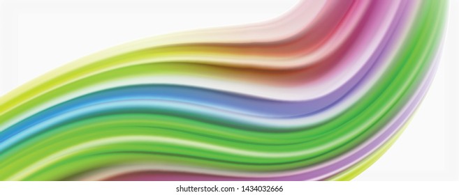 Modern Liquid color flow on white - colorful flow poster. Techno Wave Liquid shape in white color background. Design for your design project. Vector
