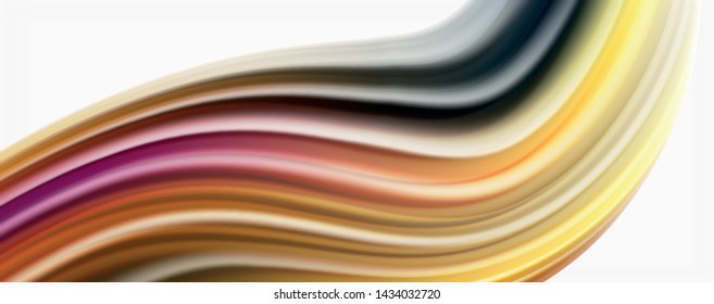 Moderner Flüssiger Farbfluss auf Weiß - bunter Flussblase. Techno Wave Liquid Form auf weißem Hintergrund. Design für Ihr Design-Projekt. Vektorgrafik