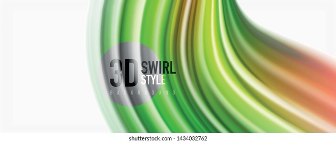 Modern Liquid color flow on white - colorful flow poster. Techno Wave Liquid shape in white color background. Design for your design project. Vector