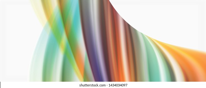 Moderner Flüssiger Farbfluss auf Weiß - bunter Flussblase. Techno Wave Liquid Form auf weißem Hintergrund. Design für Ihr Design-Projekt. Vektorgrafik