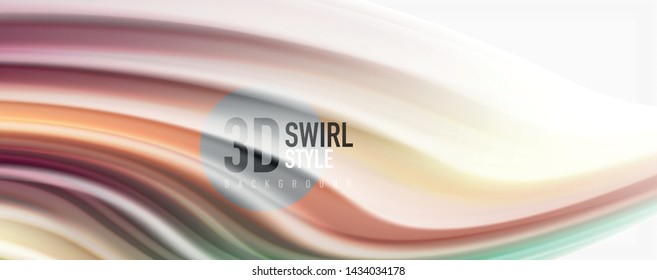Modern Liquid color flow on white - colorful flow poster. Techno Wave Liquid shape in white color background. Design for your design project. Vector