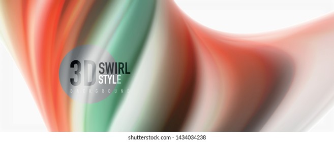 Modern Liquid color flow on white - colorful flow poster. Techno Wave Liquid shape in white color background. Design for your design project. Vector
