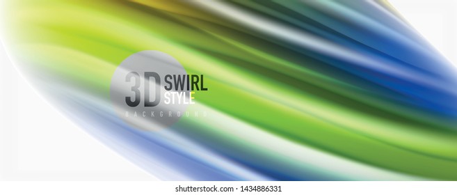 Modern Liquid color flow on white - colorful flow poster. Techno Wave Liquid shape in white color background. Design for your design project. Vector