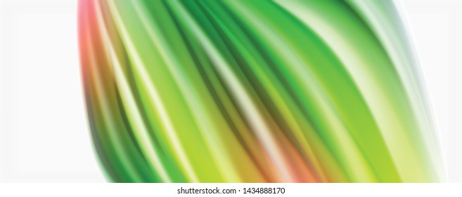 Modern Liquid color flow on white - colorful flow poster. Techno Wave Liquid shape in white color background. Design for your design project. Vector
