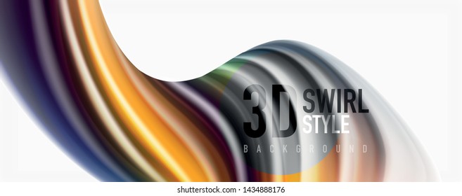 Modern Liquid color flow on white - colorful flow poster. Techno Wave Liquid shape in white color background. Design for your design project. Vector
