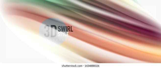 Modern Liquid color flow on white - colorful flow poster. Techno Wave Liquid shape in white color background. Design for your design project. Vector