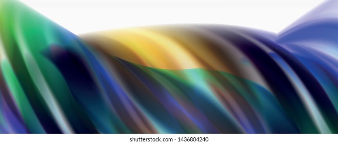 Modern Liquid color flow on white - colorful flow poster. Techno Wave Liquid shape in white color background. Design for your design project. Vector