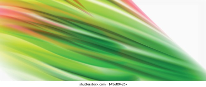 Flujos modernos de color líquido en el afiche de flujo blanco - colorido. Forma Líquida de oleada Techno con fondo de color blanco. Diseño para su proyecto de diseño. Vector