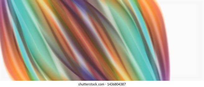 Modern Liquid color flow on white - colorful flow poster. Techno Wave Liquid shape in white color background. Design for your design project. Vector