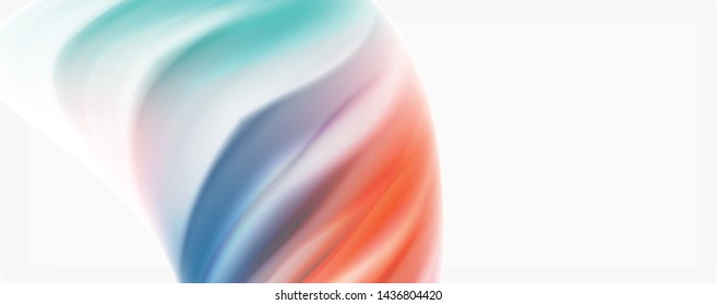 Modern Liquid color flow on white - colorful flow poster. Techno Wave Liquid shape in white color background. Design for your design project. Vector