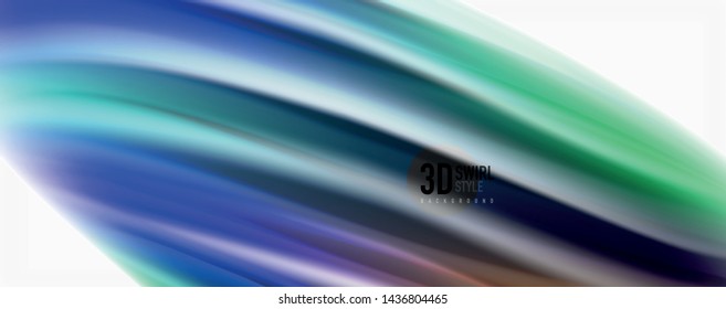 Flujos modernos de color líquido en el afiche de flujo blanco - colorido. Forma Líquida de oleada Techno con fondo de color blanco. Diseño para su proyecto de diseño. Vector