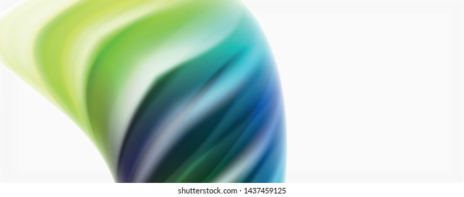 Modern Liquid color flow on white - colorful flow poster. Techno Wave Liquid shape in white color background. Design for your design project. Vector