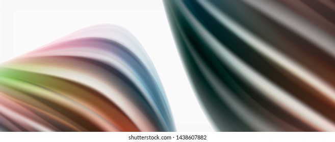 Modern Liquid color flow on white - colorful flow poster. Techno Wave Liquid shape in white color background. Design for your design project. Vector