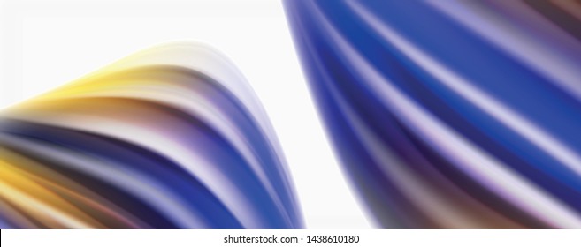 Modern Liquid color flow on white - colorful flow poster. Techno Wave Liquid shape in white color background. Design for your design project. Vector