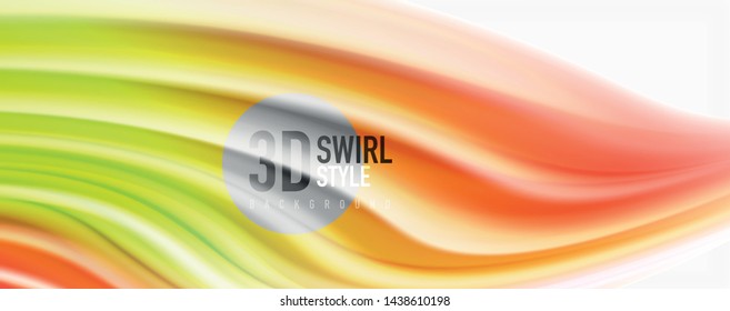 Modern Liquid color flow on white - colorful flow poster. Techno Wave Liquid shape in white color background. Design for your design project. Vector