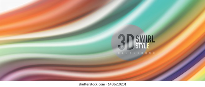 Modern Liquid color flow on white - colorful flow poster. Techno Wave Liquid shape in white color background. Design for your design project. Vector
