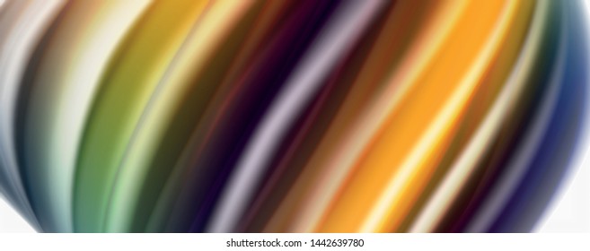 Flujos modernos de color líquido en el afiche de flujo blanco - colorido. Forma Líquida de oleada Techno con fondo de color blanco. Diseño para su proyecto de diseño. Vector