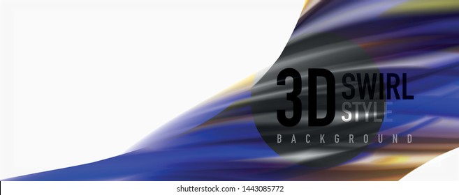 Modern Liquid color flow on white - colorful flow poster. Techno Wave Liquid shape in white color background. Design for your design project. Vector