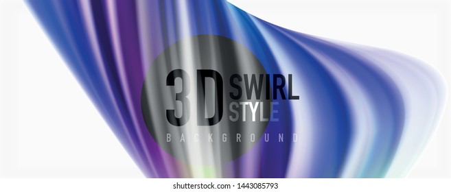 Modern Liquid color flow on white - colorful flow poster. Techno Wave Liquid shape in white color background. Design for your design project. Vector