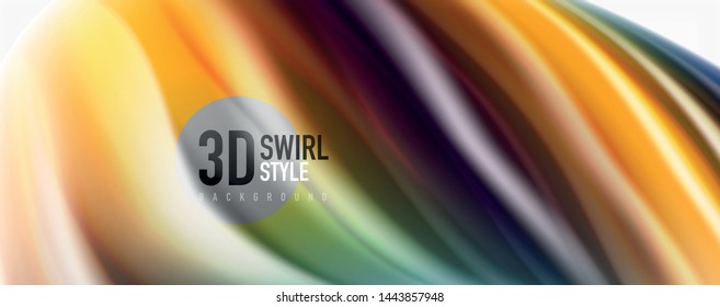 Modern Liquid color flow on white - colorful flow poster. Techno Wave Liquid shape in white color background. Design for your design project. Vector