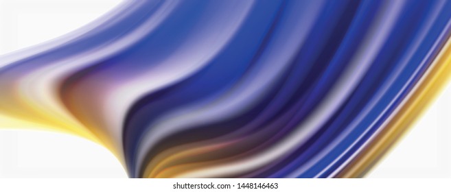 Moderner Flüssiger Farbfluss auf Weiß - bunter Flussblase. Techno Wave Liquid Form auf weißem Hintergrund. Design für Ihr Design-Projekt. Vektorgrafik