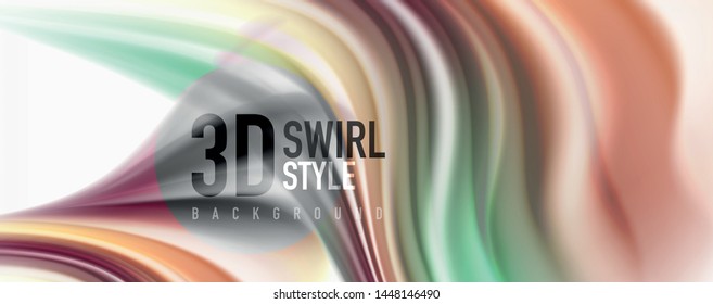 Modern Liquid color flow on white - colorful flow poster. Techno Wave Liquid shape in white color background. Design for your design project. Vector