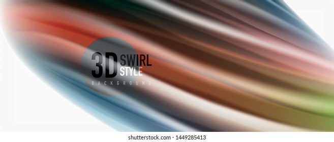 Modern Liquid color flow on white - colorful flow poster. Techno Wave Liquid shape in white color background. Design for your design project. Vector