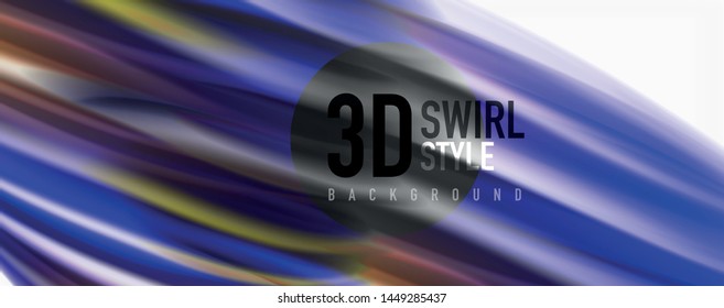 Modern Liquid color flow on white - colorful flow poster. Techno Wave Liquid shape in white color background. Design for your design project. Vector