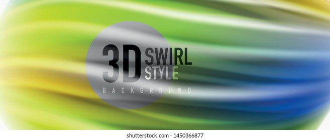 Flujos modernos de color líquido en el afiche de flujo blanco - colorido. Forma Líquida de oleada Techno con fondo de color blanco. Diseño para su proyecto de diseño. Vector