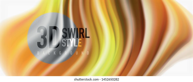 Flujos modernos de color líquido en el afiche de flujo blanco - colorido. Forma Líquida de oleada Techno con fondo de color blanco. Diseño para su proyecto de diseño. Vector