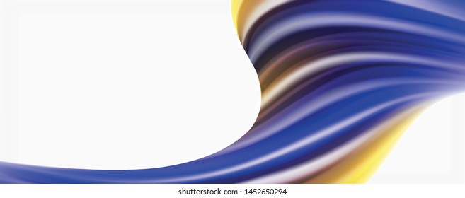 Modern Liquid color flow on white - colorful flow poster. Techno Wave Liquid shape in white color background. Design for your design project. Vector