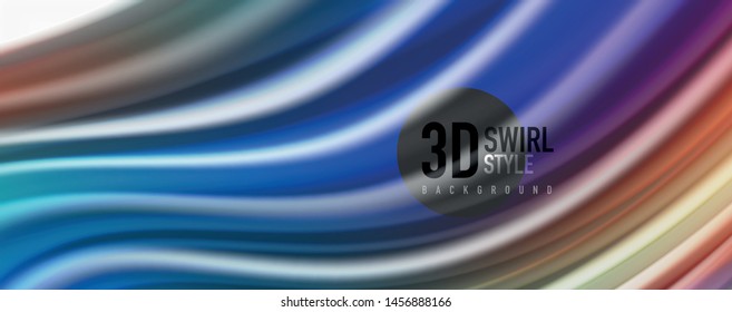 Moderner Flüssiger Farbfluss auf Weiß - bunter Flussblase. Techno Wave Liquid Form auf weißem Hintergrund. Design für Ihr Design-Projekt. Vektorgrafik