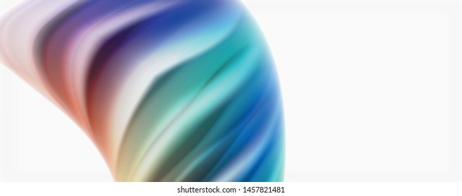 Modern Liquid color flow on white - colorful flow poster. Techno Wave Liquid shape in white color background. Design for your design project. Vector