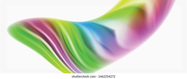 Modern Liquid color flow on white - colorful flow poster. Techno Wave Liquid shape in white color background. Design for your design project. Vector