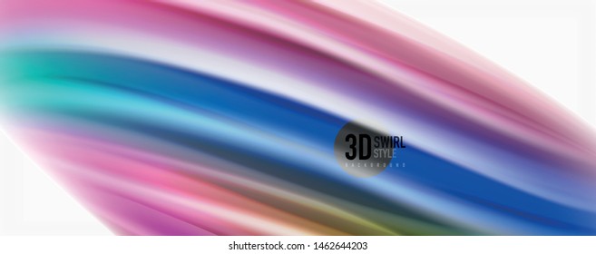 Modern Liquid color flow on white - colorful flow poster. Techno Wave Liquid shape in white color background. Design for your design project. Vector