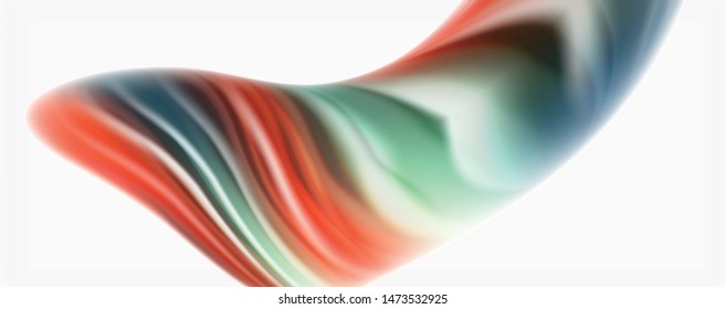Modern Liquid color flow on white - colorful flow poster. Techno Wave Liquid shape in white color background. Design for your design project. Vector