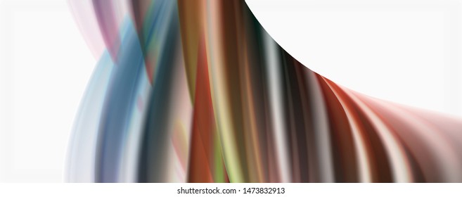 Modern Liquid color flow on white - colorful flow poster. Techno Wave Liquid shape in white color background. Design for your design project. Vector