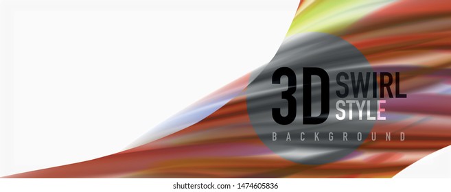 Modern Liquid color flow on white - colorful flow poster. Techno Wave Liquid shape in white color background. Design for your design project. Vector