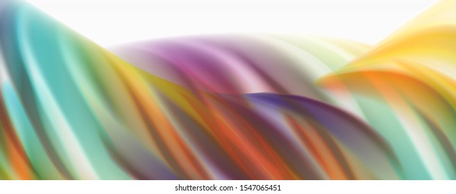 Flujos modernos de color líquido en el afiche de flujo blanco - colorido. Forma Líquida de oleada Techno con fondo de color blanco. Diseño para su proyecto de diseño. Vector