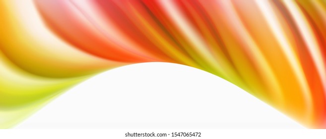 Flujos modernos de color líquido en el afiche de flujo blanco - colorido. Forma Líquida de oleada Techno con fondo de color blanco. Diseño para su proyecto de diseño. Vector