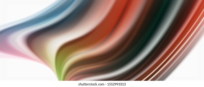 Moderner Flüssiger Farbfluss auf Weiß - bunter Flussblase. Techno Wave Liquid Form auf weißem Hintergrund. Design für Ihr Design-Projekt. Vektorgrafik
