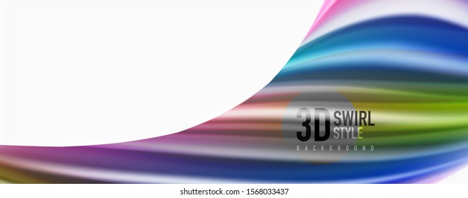 Flujos modernos de color líquido en el afiche de flujo blanco - colorido. Forma Líquida de oleada Techno con fondo de color blanco. Diseño para su proyecto de diseño. Vector