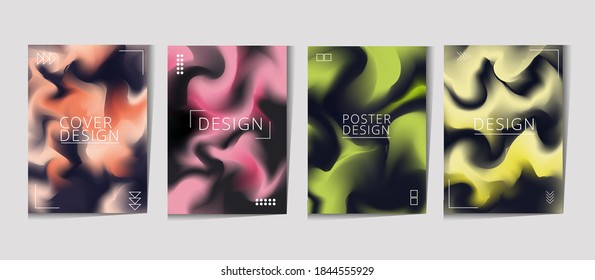 Modern liquid cover design set, print, poster, brochure, flyer, wallpaper design